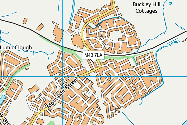 M43 7LA map - OS VectorMap District (Ordnance Survey)