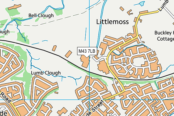 M43 7LB map - OS VectorMap District (Ordnance Survey)