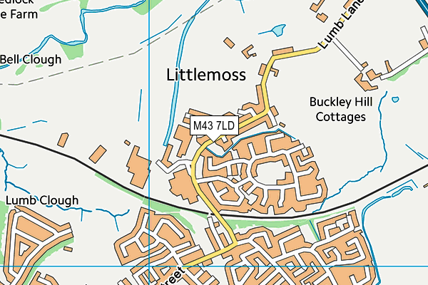 M43 7LD map - OS VectorMap District (Ordnance Survey)