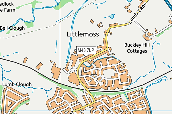 M43 7LP map - OS VectorMap District (Ordnance Survey)