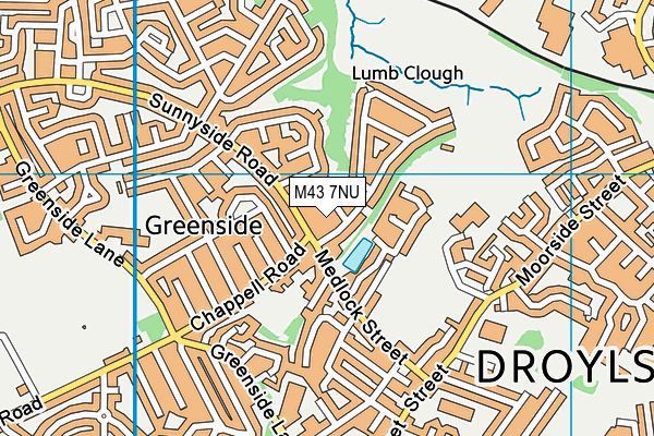 M43 7NU map - OS VectorMap District (Ordnance Survey)