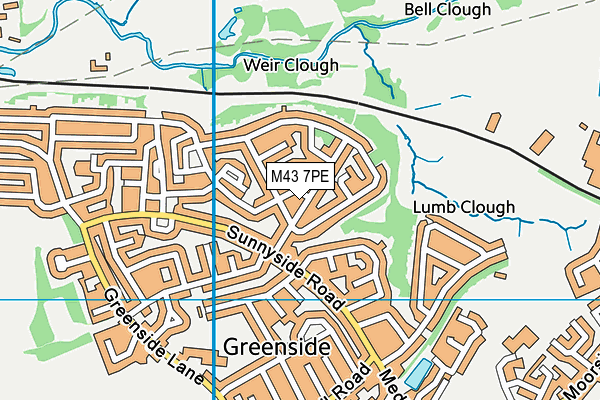 M43 7PE map - OS VectorMap District (Ordnance Survey)