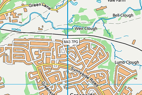 M43 7PG map - OS VectorMap District (Ordnance Survey)