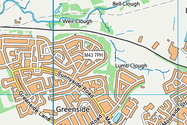 M43 7PH map - OS VectorMap District (Ordnance Survey)