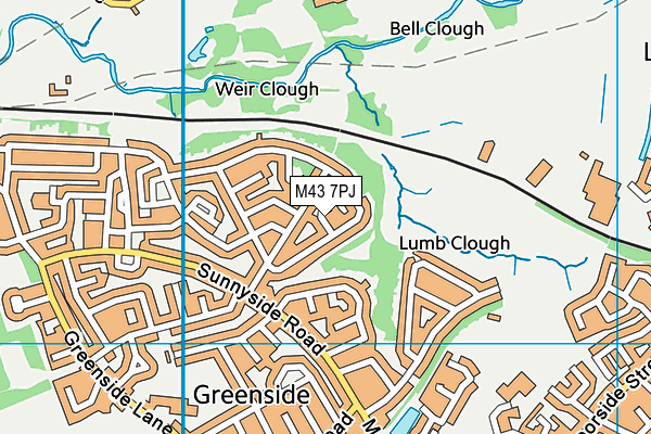 M43 7PJ map - OS VectorMap District (Ordnance Survey)