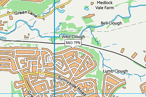 M43 7PN map - OS VectorMap District (Ordnance Survey)