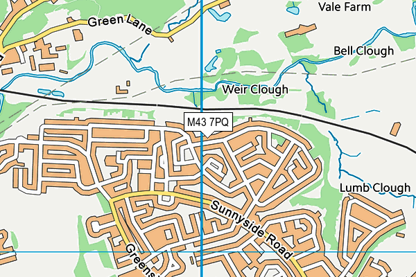 M43 7PQ map - OS VectorMap District (Ordnance Survey)