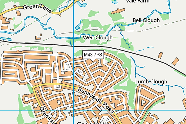 M43 7PS map - OS VectorMap District (Ordnance Survey)