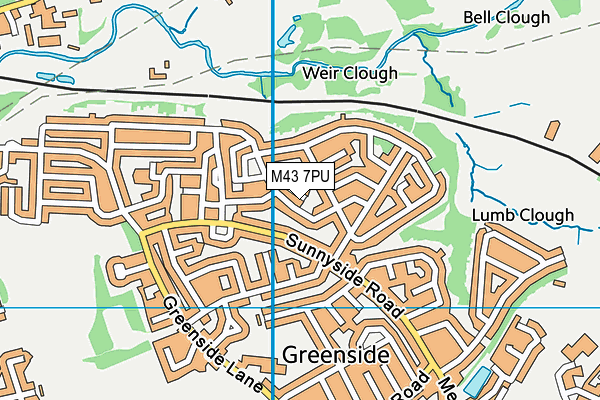 M43 7PU map - OS VectorMap District (Ordnance Survey)