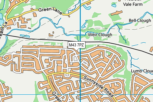 M43 7PZ map - OS VectorMap District (Ordnance Survey)