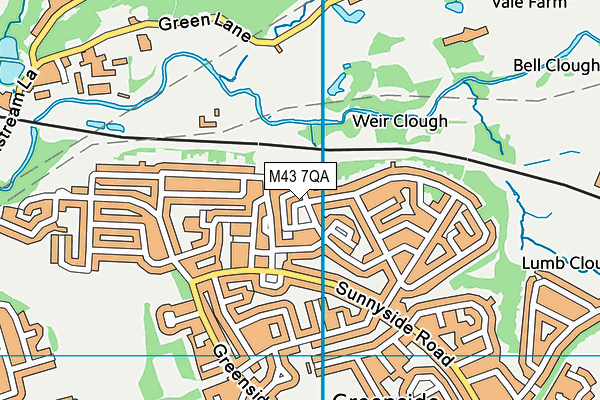 M43 7QA map - OS VectorMap District (Ordnance Survey)