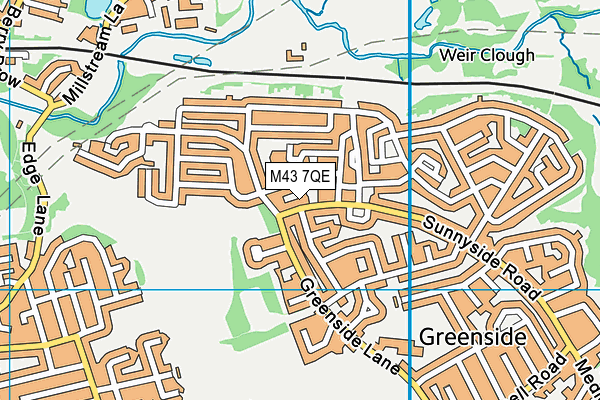 M43 7QE map - OS VectorMap District (Ordnance Survey)