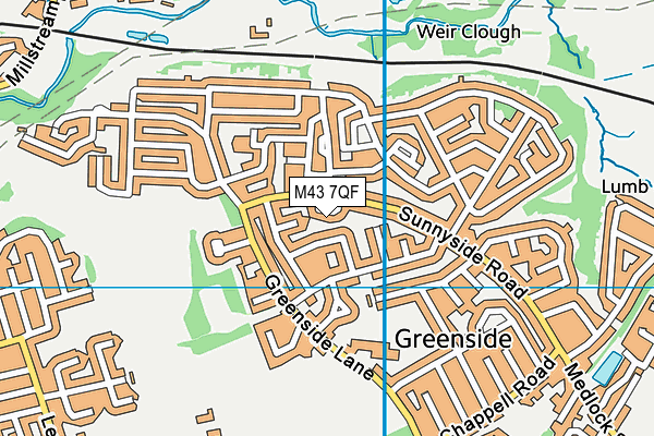 M43 7QF map - OS VectorMap District (Ordnance Survey)