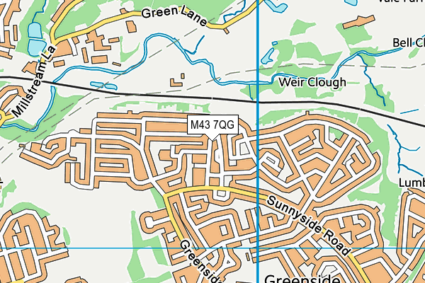 M43 7QG map - OS VectorMap District (Ordnance Survey)