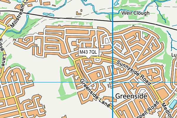 M43 7QL map - OS VectorMap District (Ordnance Survey)