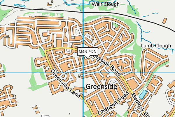 M43 7QN map - OS VectorMap District (Ordnance Survey)