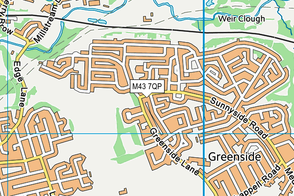 M43 7QP map - OS VectorMap District (Ordnance Survey)