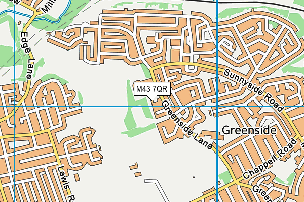 M43 7QR map - OS VectorMap District (Ordnance Survey)