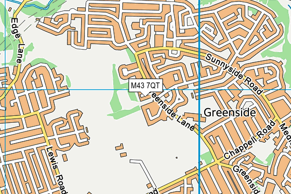 M43 7QT map - OS VectorMap District (Ordnance Survey)