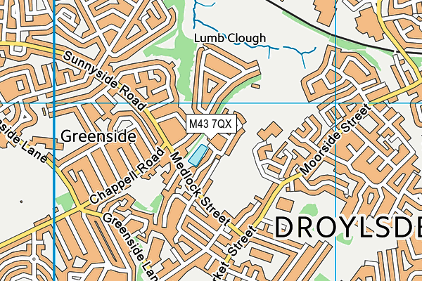 M43 7QX map - OS VectorMap District (Ordnance Survey)