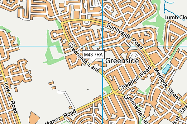 Greenside Primary School map (M43 7RA) - OS VectorMap District (Ordnance Survey)