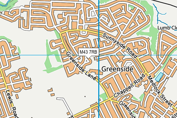 M43 7RB map - OS VectorMap District (Ordnance Survey)