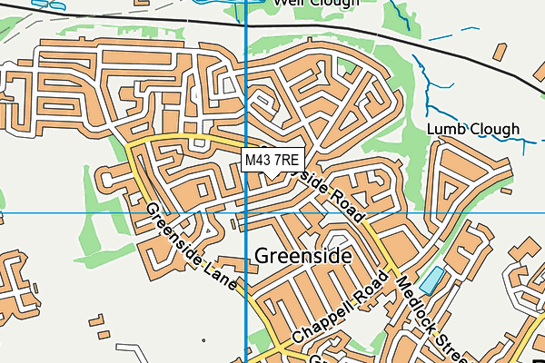 M43 7RE map - OS VectorMap District (Ordnance Survey)