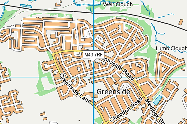 M43 7RF map - OS VectorMap District (Ordnance Survey)