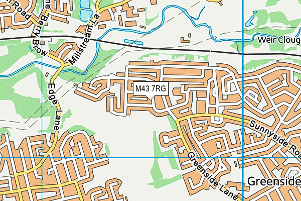 M43 7RG map - OS VectorMap District (Ordnance Survey)