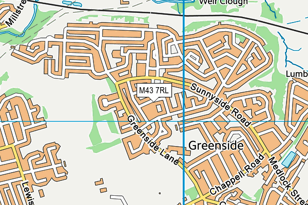 M43 7RL map - OS VectorMap District (Ordnance Survey)