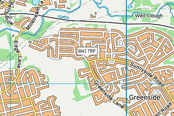 M43 7RP map - OS VectorMap District (Ordnance Survey)
