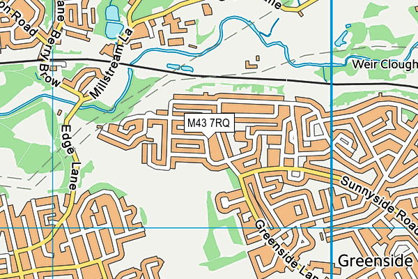 M43 7RQ map - OS VectorMap District (Ordnance Survey)
