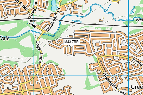 M43 7RR map - OS VectorMap District (Ordnance Survey)