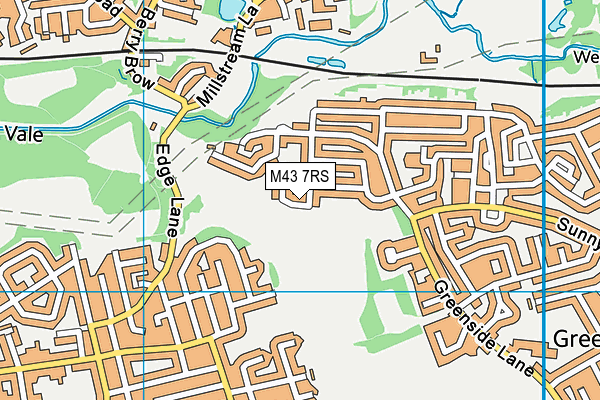 M43 7RS map - OS VectorMap District (Ordnance Survey)