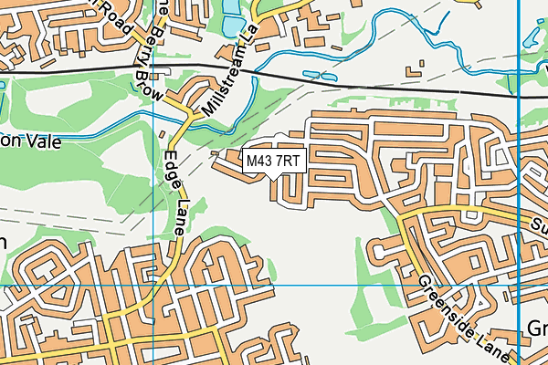 M43 7RT map - OS VectorMap District (Ordnance Survey)
