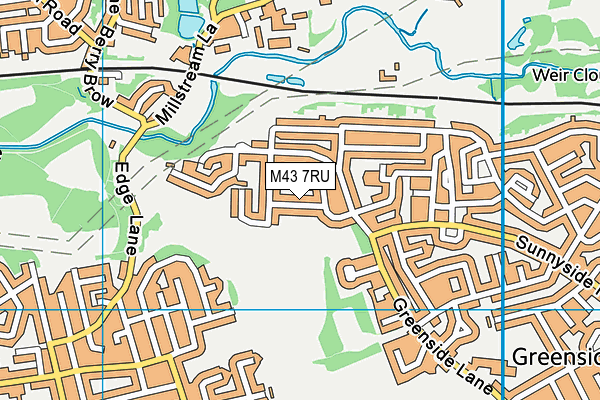 M43 7RU map - OS VectorMap District (Ordnance Survey)