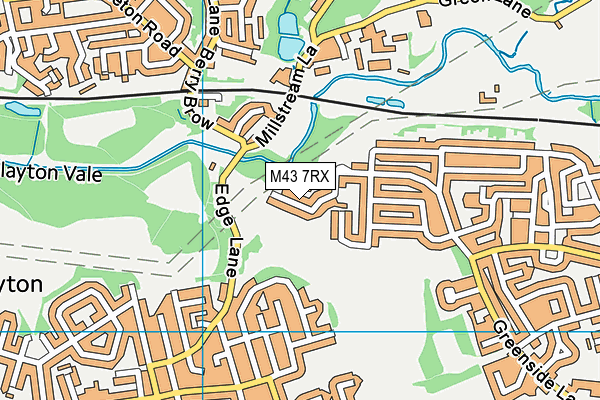 M43 7RX map - OS VectorMap District (Ordnance Survey)