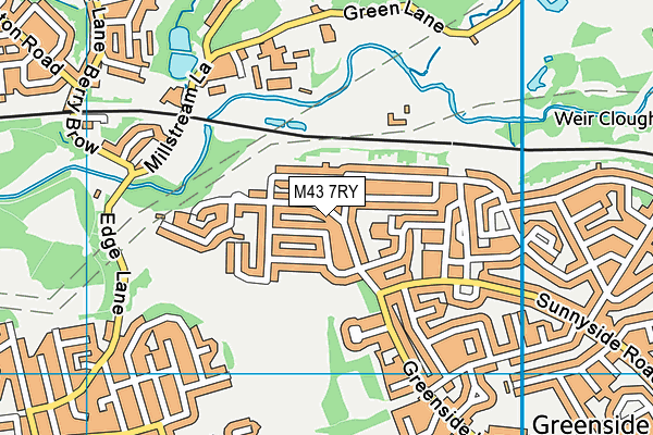 M43 7RY map - OS VectorMap District (Ordnance Survey)