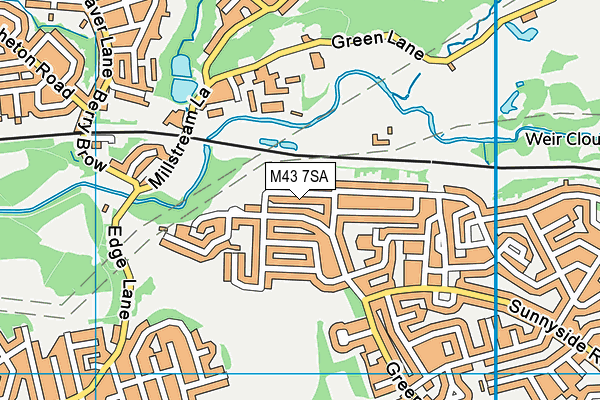 M43 7SA map - OS VectorMap District (Ordnance Survey)