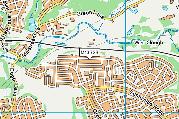 M43 7SB map - OS VectorMap District (Ordnance Survey)
