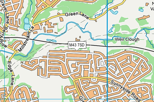 M43 7SD map - OS VectorMap District (Ordnance Survey)