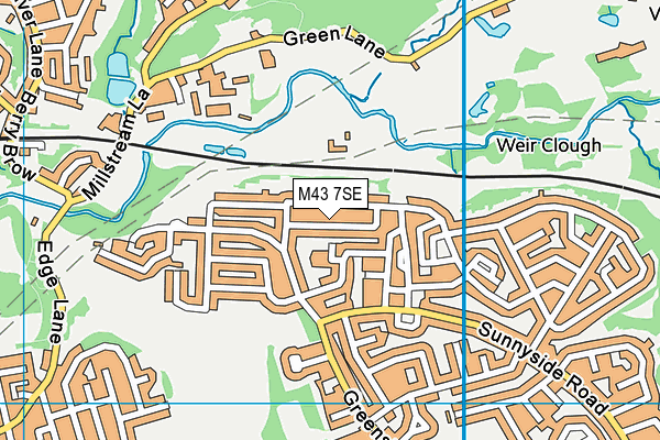 M43 7SE map - OS VectorMap District (Ordnance Survey)