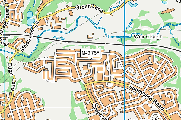 M43 7SF map - OS VectorMap District (Ordnance Survey)