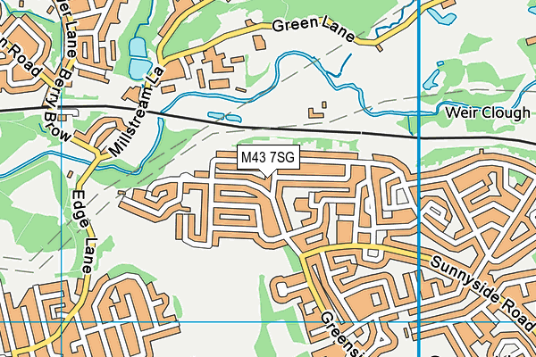 M43 7SG map - OS VectorMap District (Ordnance Survey)
