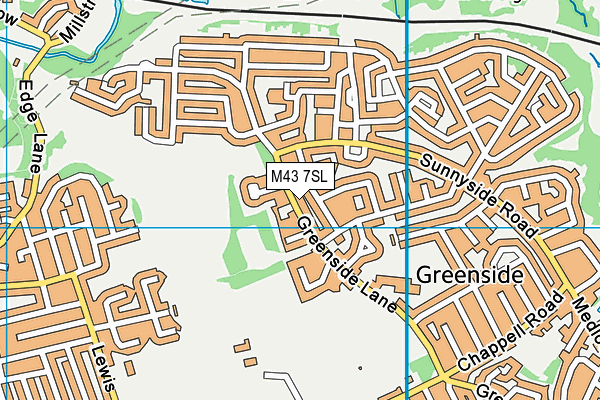 M43 7SL map - OS VectorMap District (Ordnance Survey)