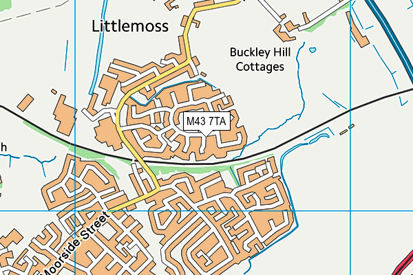 M43 7TA map - OS VectorMap District (Ordnance Survey)