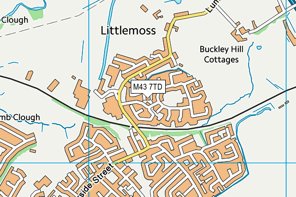 M43 7TD map - OS VectorMap District (Ordnance Survey)