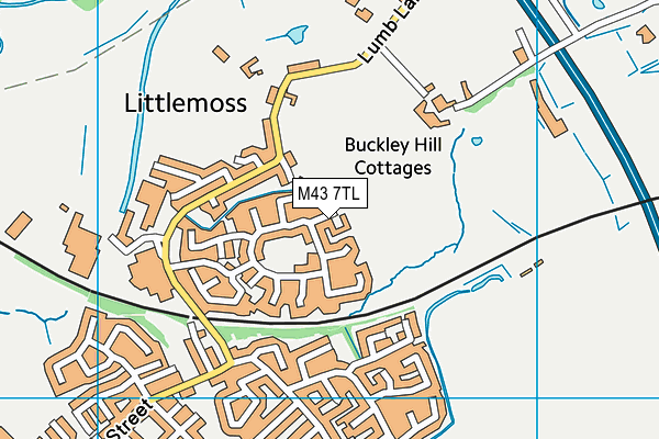 M43 7TL map - OS VectorMap District (Ordnance Survey)
