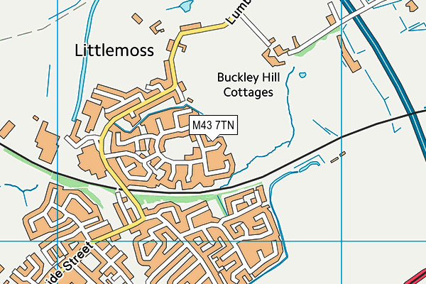 M43 7TN map - OS VectorMap District (Ordnance Survey)