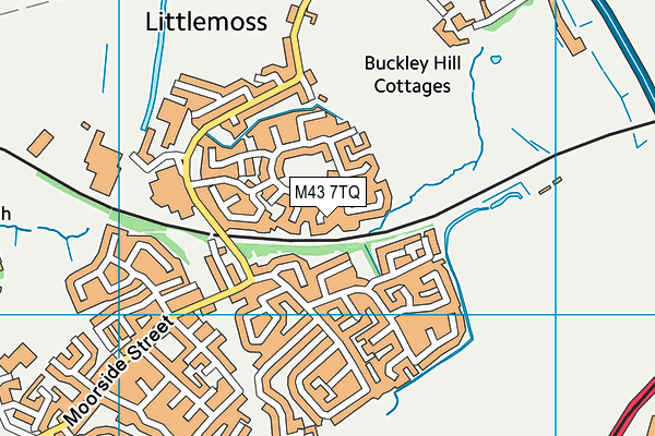 M43 7TQ map - OS VectorMap District (Ordnance Survey)